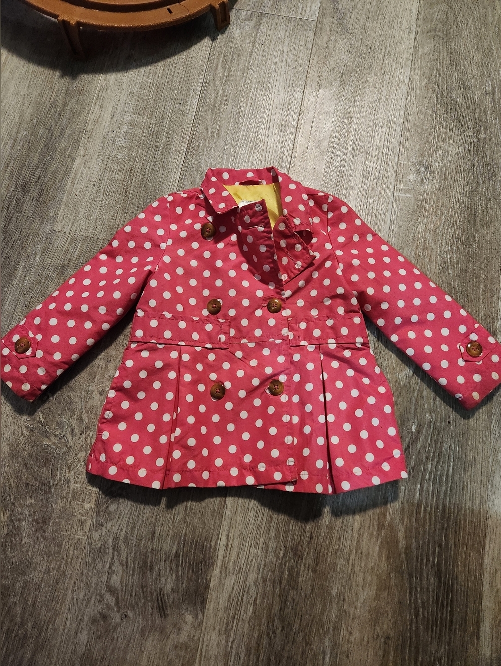 Carter's Pink Polka Dot Double-Breasted Peacoat